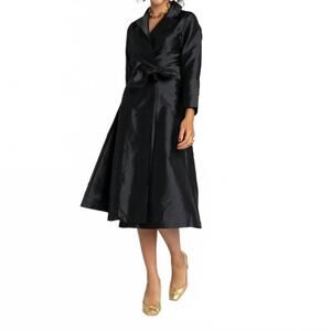 NEW FRANCES VALENTINE lucille wrap midi dress in black